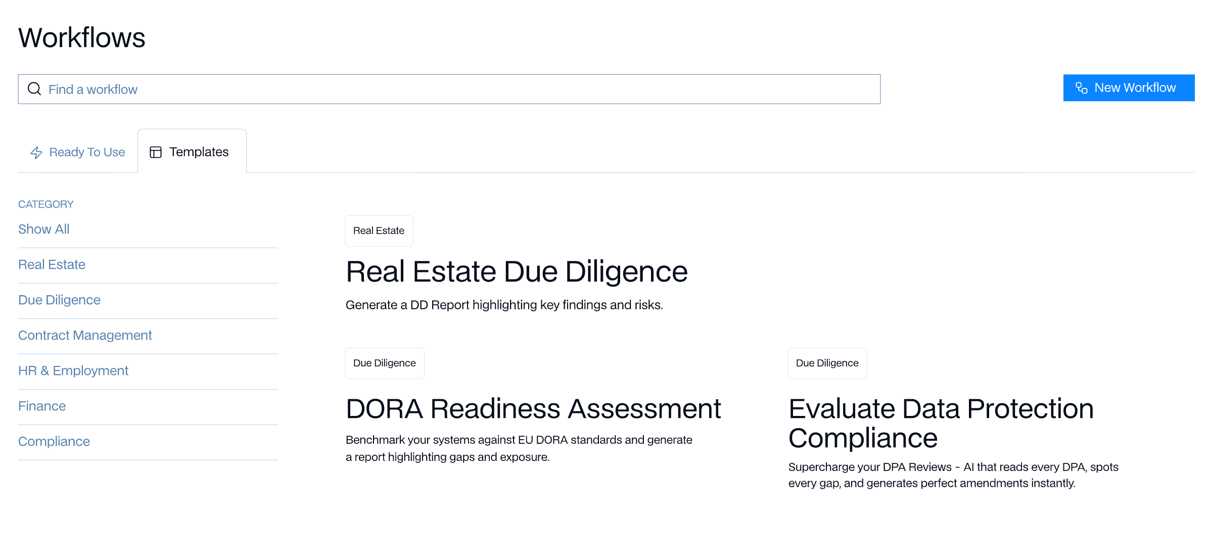 BEAMON Workflows: ready-to-use templates for due diligence, DORA readiness and data protection reviews